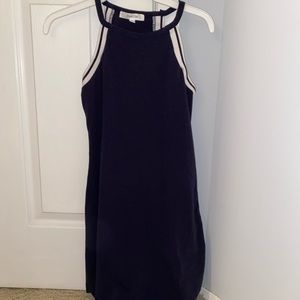 High neck varsity mini dress